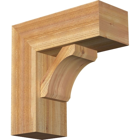 Legacy Block Rough Sawn Bracket W/ Offset Brace, Western Red Cedar, 8W X 20D X 20H